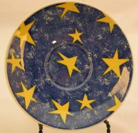 Churchill Celestial Stars Blue & Yellow Saucer